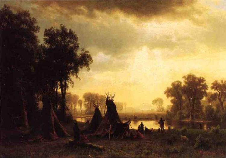 Albert Bierstadt An Indian Encampment oil painting image